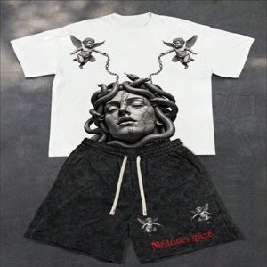 Ensemble T-shirt et short en coton deux pièces personnalisé pour homme, style décontracté urbain, vente en gros, fabricant et fournisseur. - Product Image 1