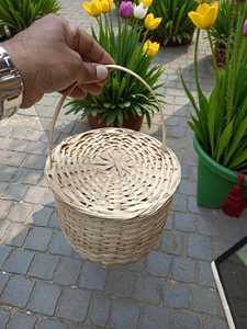 Handwoven Bamboo <b>Basket</b> With Lid <b>Round</b> Storage Container <b>Wicker</b> Hamper Natural Eco Friendly Organizer Supplier - Product Image 5
