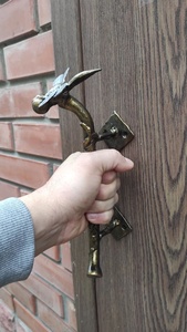 Manija de hierro forjado pintada resistente al óxido con diseño de libélula para puerta, herraje para valla, fácil instalación, detalles decorativos tallados - Product Image 6