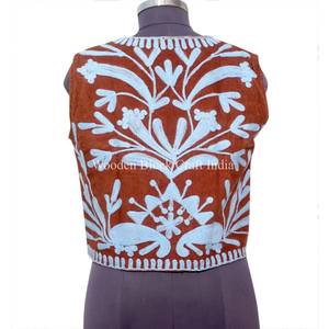 Chaleco estilo bohemio vintage para mujer, de algodón, con bordado indio, de inspiración étnica, para fiestas, con frente abierto. - Product Image 3