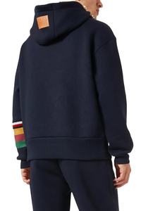 Sweat à capuche oversize personnalisable en coton épais 300g pour homme, style streetwear de luxe, coupe courte, en molleton à carreaux pour l'hiver - Product Image 2