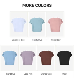 Women's Summer Fashion Regular Fit Full Sleeve O-Neck Jersey <b>Crop</b> <b>Top</b> Gym Fitness Workout Streetwear Running 100% Cotton - Product Image 2