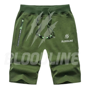 BLOODLINE Men's Black Bermuda <b>Shorts</b> Mid Waist Elastic Casual Camouflage Pattern Quick Dry PU Coated <b>with</b> <b>Zip</b> <b>Pockets</b> - Product Image 3