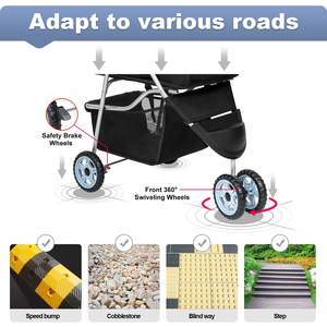 Poussette pour animaux de compagnie TH-PPS-125 élégante avec poignée antidérapante pliable et suspension de roue arrière Produit de transport personnalisé pour animaux de compagnie - Product Image 5