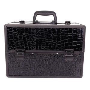 High-End Portable Foldable Black <b>Makeup</b> Organizer Inner Layers Cosmetics <b>Storage</b> Case - Product Image 3
