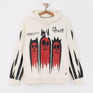 เสื้อฮู้ดผู้ชายลายหัวกะโหลกสีแดง ผ้าฝ้ายเฟรนช์เทอร์รี่ สวมใส่สบายๆ สำหรับฤดูใบไม้ร่วง ทรงปกติ สินค้าขายดี - Product Image 1