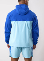 Conjunto de Chaqueta Cortavientos de Verano para Hombre, Diseño de Paneles, Personalizado al por Mayor, Chaqueta Ligera con Cierre Metálico y Pantalones Cortos Elásticos