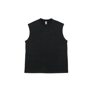 Débardeur sans manches en coton lavé pour homme, col rond, style décontracté, streetwear - Product Image 6