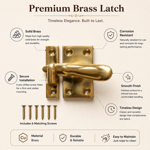 SHUBHAM Solid Brass Cabinet <b>Latch</b> Polished Golden Furniture Fastener for Cupboard Drawer Door <b>Window</b> Hardware - Product Image 4