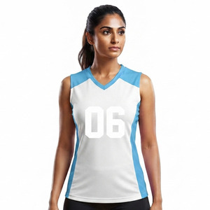 Camiseta Deportiva de Voleibol para Mujer, Sin Mangas, 100% Poliéster, Chaleco de Voleibol Femenino con Cuello en V - Product Image 1