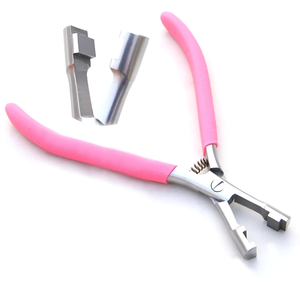 Pro <b>Bead</b> Stainless Steel Pliers Custom Logo Micro Keratin Hair <b>Extensions</b> Repair Capsule Forming Pliers Customized Packing - Product Image 1