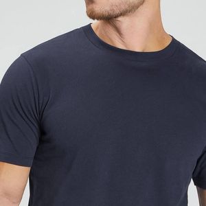 T-shirt en coton coupe classique pour homme, uni, décontracté, respirant, vente en gros, ODM, OEM, étiquetage personnalisé - Product Image 2