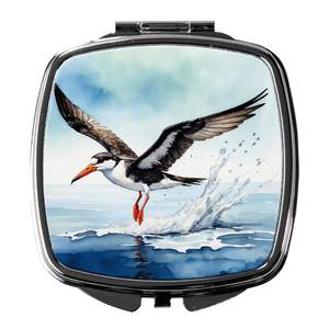 Black Skimmer Compact Travel <b>Makeup</b> <b>Mirror</b> <b>for</b> Women Foldable Handheld Pocket <b>Mirror</b> Decorative Gift Idea - Product Image 1