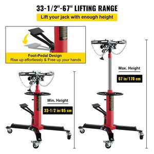 2 stadi 1/2Ton/1100lbs capacità idraulico telescopico trasmissione Jack 360 gradi ruota girevole Garage/negozio sollevatore Jack rosso - Product Image 3