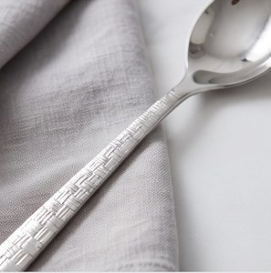Ensemble de 6 cuillères à thé élégantes en acier inoxydable, manche martelé, finition miroir, cuillères à café modernes - Product Image 5