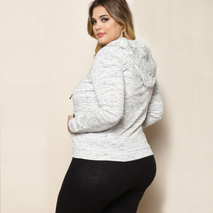 Sweat-shirts décontractés surdimensionnés pour femmes avec logo personnalisé, 100 % coton, vente en gros, vêtements personnalisés pour femmes, sweats à fermeture éclair, prix de gros, OEM - Product Image 5