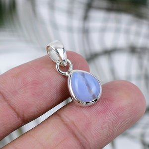 Top Quality Blue Lace Agate Gemstone 925 Sterling Silver Pendant Necklace Engagement Gift Natural Gemstone Pendants 3A Quality - Product Image 2