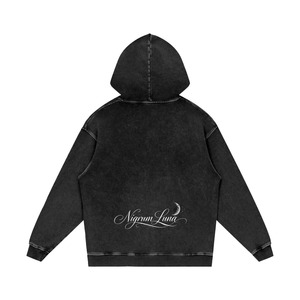 Dark By Nature <b>Gothic</b> <b>Hoodie</b> Men's Oversized Cotton French Terry Sweatshirt Front Print Pocket Design Autumn Style Acid Washed - Product Image 4