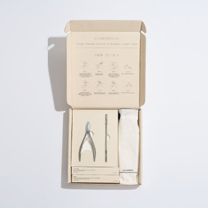 LUCANUS Kit d'outils de soin des ongles en acier inoxydable de haute qualité, étui en faux cuir, ensemble de coupe-cuticules pour les soins personnels des nourrissons. - Product Image 5