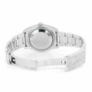 Reloj de Lujo con Bisel de Diamantes en Dos Tonos, Esfera Negra, Acero Inoxidable, Oro Rosa, con Indicador de Fecha - Product Image 5