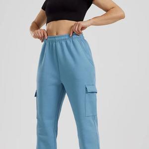 Pantalones cargo de mujer personalizados, pantalones de chándal de forro polar grueso para mujer, pantalones de chándal de invierno cálidos de pierna ancha para mujer, joggers - Product Image 2