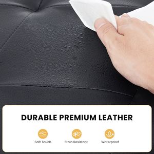Banc de rangement pliable de 30 pouces avec coussin supérieur en cuir, repose-pieds pour lit - Product Image 5