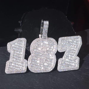 Iced Out Jewelry Custom Hip Hop A-Z Letter Moissanite <b>Pendants</b> 925 Sterling <b>Silver</b> Claw Setting <b>Initial</b> <b>Pendant</b> Men Gift - Product Image 1