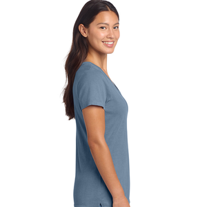 Camiseta Moderna de Manga Corta para Mujer, Cuello en V, Cómoda, Transpirable, Mezcla de Algodón, Deportiva, Ecológica, de Secado Rápido - Product Image 5