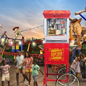 Kaitu 6oz Popcorn Machine with Stainless-Steel <b>Kettle</b> Heated Warming Deck & Old Maids Drawer <b>Red</b> Cart Included - Product Image 2