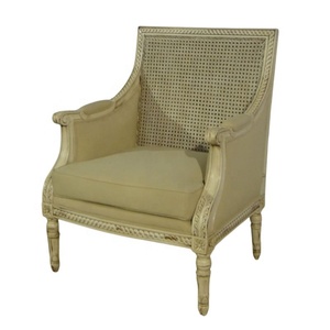 Fauteuil en rotin de style français, reproduction antique, canapé de salon, chaise en bois d'acajou, canne pour salon, meubles d'hôtel - Product Image 1