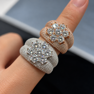 Anillo de Hombre con Diamantes Cultivados en Laboratorio, Plata 925, Diseño de Racimo, Piedra Redonda Brillante, Joyería de Lujo - Product Image 3