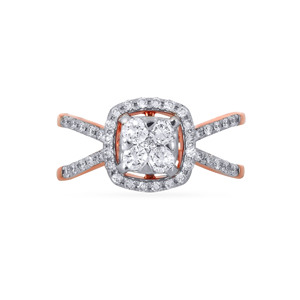 Bague Diamant Éclat Croisé, Bague Diamant Aurore Or Rose, Bague Diamant Éclat du Solstice - Product Image 3