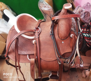 Silla de Montar Ligera de Cuero Americano para Equitación, Silla de Montar Inglesa Occidental, 100% Cuero Genuino, Hecha a Mano, Silla de Montar para Atar Caballos - Product Image 6