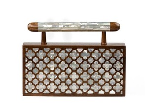 Artisan Handmade Mother of Pearl Box Clutch Luxury Shell Inlay Evening Purse for Wedding and Party Wear - Product Image 2