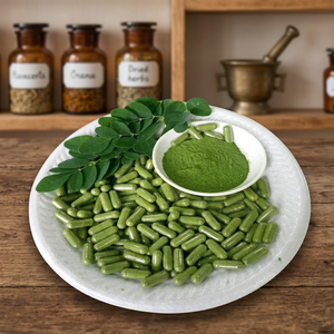 Capsules de poudre de feuilles de Moringa avancées 0,5g 120 unités, qualité alimentaire, extraits naturels de solvants, qualité supérieure, à base de plantes, en flacon - Product Image 3