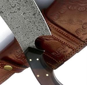 Couteau à découper en acier Damas de qualité supérieure, personnalisé, 89 couches, revêtement antiadhésif, compatible lave-vaisselle, manche en bois ambidextre, respectueux de l'environnement - Product Image 3