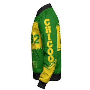 Chaqueta Bomber Verde y Amarilla para Hombre Chi Eta Phi, con Estampado por Sublimación, Cierre de Cremallera Frontal, Ropa Exterior Informal, Diseño con Logotipo 1932 - Product Image 3