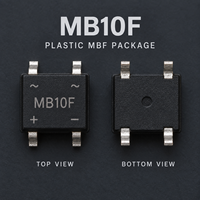 Redresseur en pont SMD MB10F 1A 1000V, encapsulé en plastique, monophasé AC/DC, composant de circuit d'alimentation, puces IC