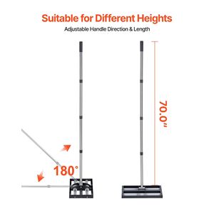Rastrillo Nivelador de Césped Actualizado de 17" x 10" de Acero Inoxidable con Mango Ajustable de 63.4" Herramienta Resistente para Jardín - Product Image 4