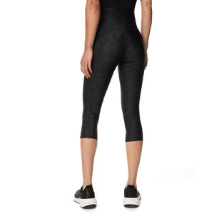 Women's High Waist <b>Capri</b> <b>Leggings</b> Black Knitted Spandex Nylon Sporty Stretch Breathable All Seasons - Product Image 2