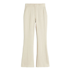 Pantalon évasé vintage pour femme de haute qualité et élégant, grande taille, 100 % coton, taille élastique, respirant, séchage rapide - Product Image 1