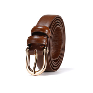 Women's Formal Slim Fit Genuine Cowhide Leather <b>Belt</b> with Alloy Pin Buckle and Breathable Design - Product Image 1