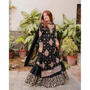 Hermoso conjunto de traje Sharara para mujer con Dupatta para fiestas - Product Image 1