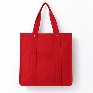 Red <b>Canvas</b> Tote <b>Bag</b> <b>Large</b> Capacity Shoulder Handbag Custom Logo Shopping Travel <b>Bag</b> - Product Image 1