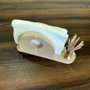 Porta servilletas de madera hecho a mano para mesa de comedor, ecológico, duradero, organizador de cocina, soporte de exhibición. - Product Image 4