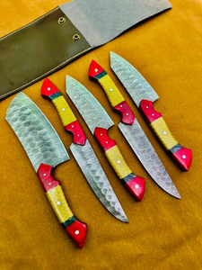 ชุดมีดทำครัวเหล็กดามัสกัส LEGACY BLADES ระดับมืออาชีพ 5 ชิ้น มีดเชฟทำมือ ด้ามไม้ ผลิตโดยโรงงาน OEM - Product Image 2