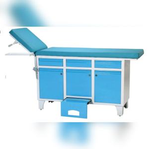 เตียงตรวจร่างกายในโรงพยาบาลแบบปรับได้พร้อมที่เก็บของและฟองน้ำรองรับ  แข็งแรงทนทานสำหรับการตรวจผู้ป่วย - Product Image 4