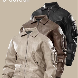 OEM Custom Man Button up Collar Suede Flight & Bomber Zip up Regular Fit Winter Jackets Waterproof Breathable Windproof - Product Image 6