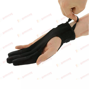 Gants de tir à l'arc élégants à demi-doigts, respirants, avec sangle de poignet réglable et fermeture auto-agrippante, en cuir, pour l'extérieur - Product Image 3