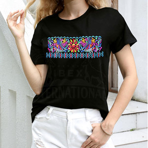 เสื้อยืดแขนสั้นผ้าฝ้ายถักแบบเป็นมิตรกับสิ่งแวดล้อมสำหรับผู้หญิง ปักลาย คอกลม สวมใส่สบายๆ ในฤดูร้อน เหมาะสำหรับใส่ในชีวิตประจำวัน ท่องเที่ยว และวันหยุด - Product Image 3